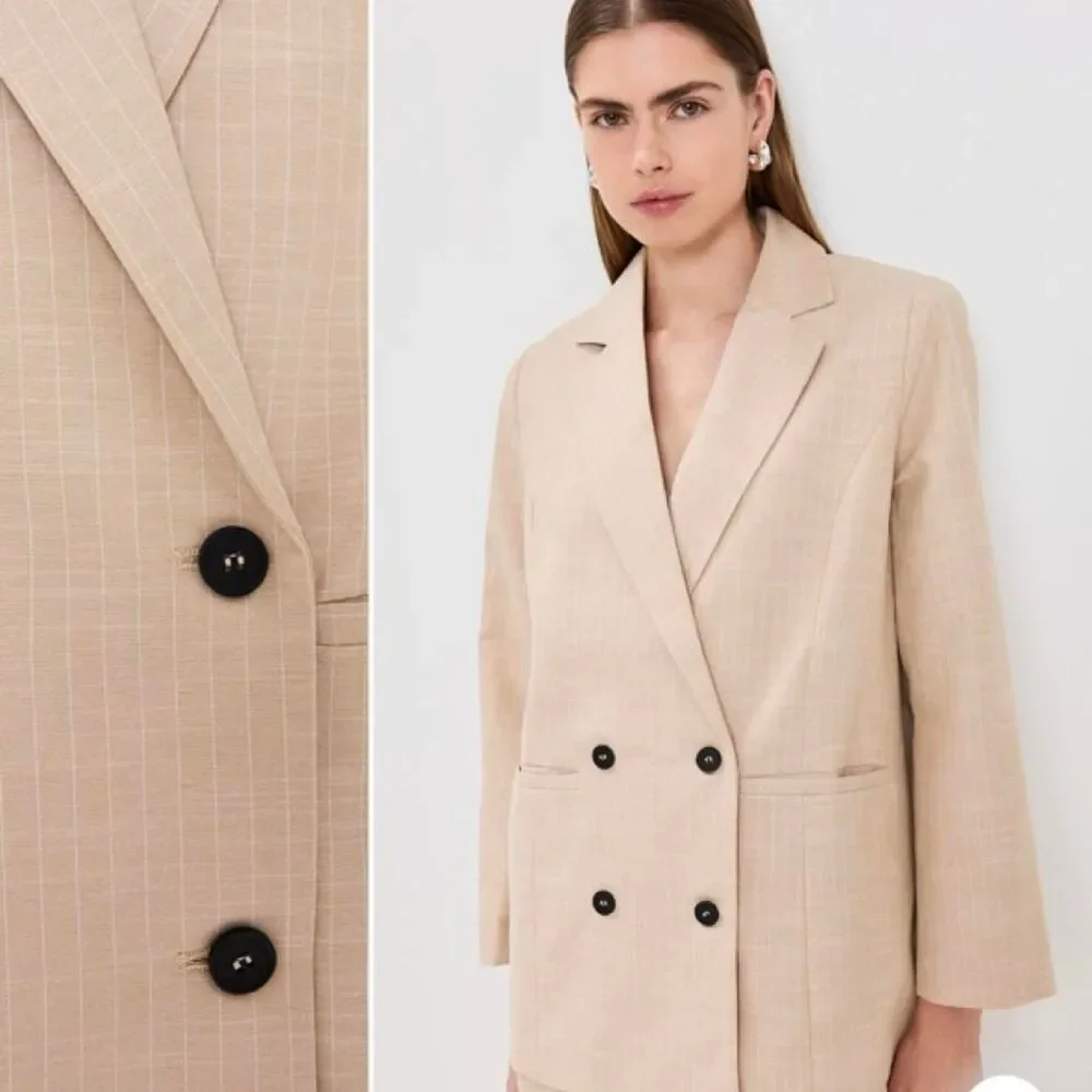 Lioness Women's Cream and Tan Coat - Picture 4 of 5
